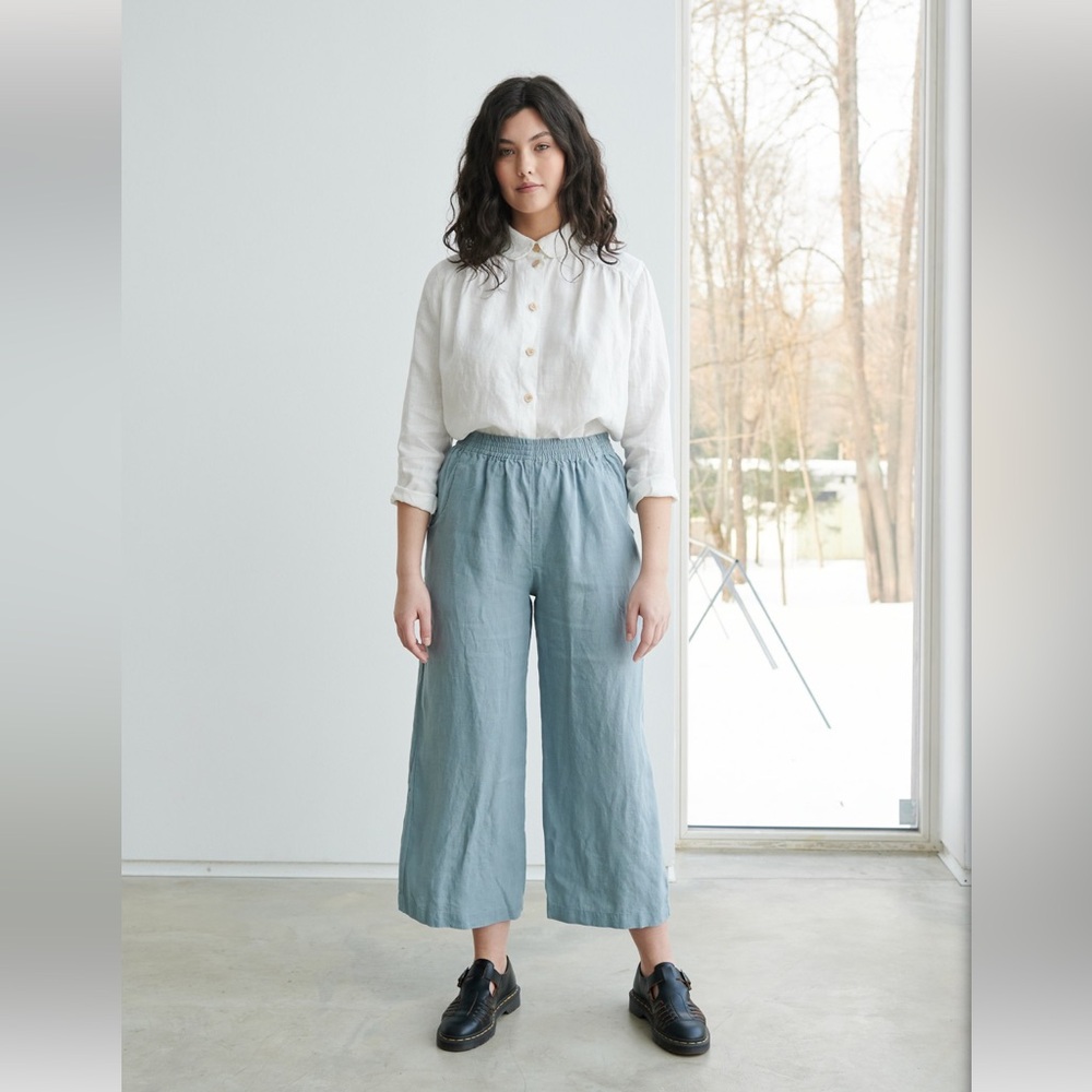 Linenfox Ocean Pants Sea Green Linen size M